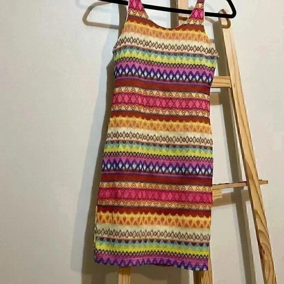 Honey Punch made in the USA crochet rainbow dress small - Picture 3 of 7
